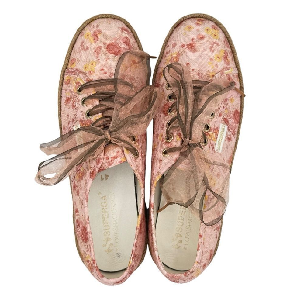LoveShackFancy x Superga 2730 Floral Espadrille Sneaker Size 9.5 - Picture 9 of 13
